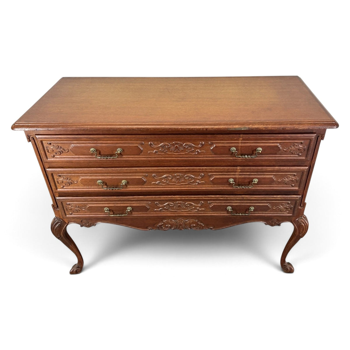 Chest of Drawers Vintage French Louis XVI Carved 3 Drawers Oak Cabinet LOT 24395