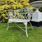 Cast Iron Love Seat Garden Bench in Pebble Grey