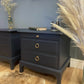 PRO SPRAY painted stag bedside tables dark matt blue…. ANY COLOUR
