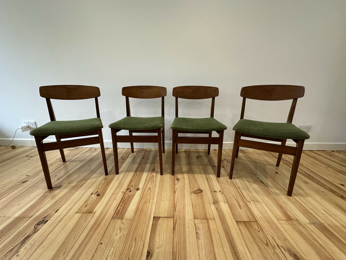 Danish Teak Dining Chairs by Korup Stolefabrik 1960s Mid Century Modern Set of 4 Chairs