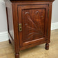 Bedside Table Antique French Style Marble Top Walnut Cabinet Nightstand LOT 6237