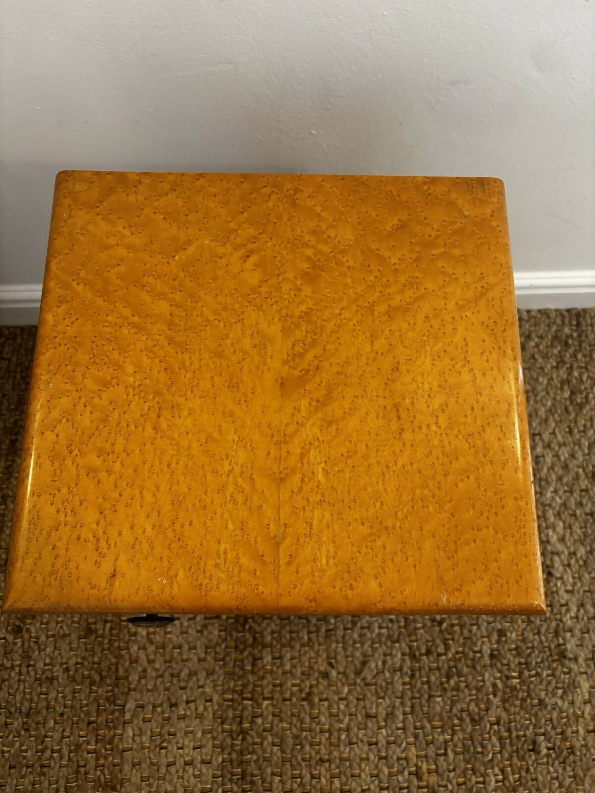 Vintage Birdseye Maple Bedside Cabinet Art Deco Cupboard 30s Antique Nightstand