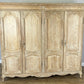 Wardrobe Vintage French Louis Shabby Chic Oak Four Door Carved Armoire LOT 6456