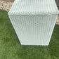 Lloyd loom 1951 laundry basket- recently refreshed in light green chalk paint