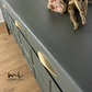 Refinished Mid Century Deep Olive Green Large Nathan Sideboard with drinks cabinet