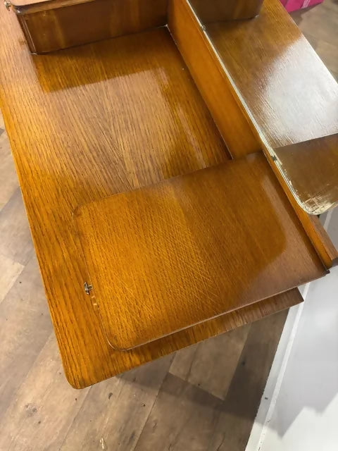 Vintage Beeanese Oak Veneer Dressing Table with Mirror