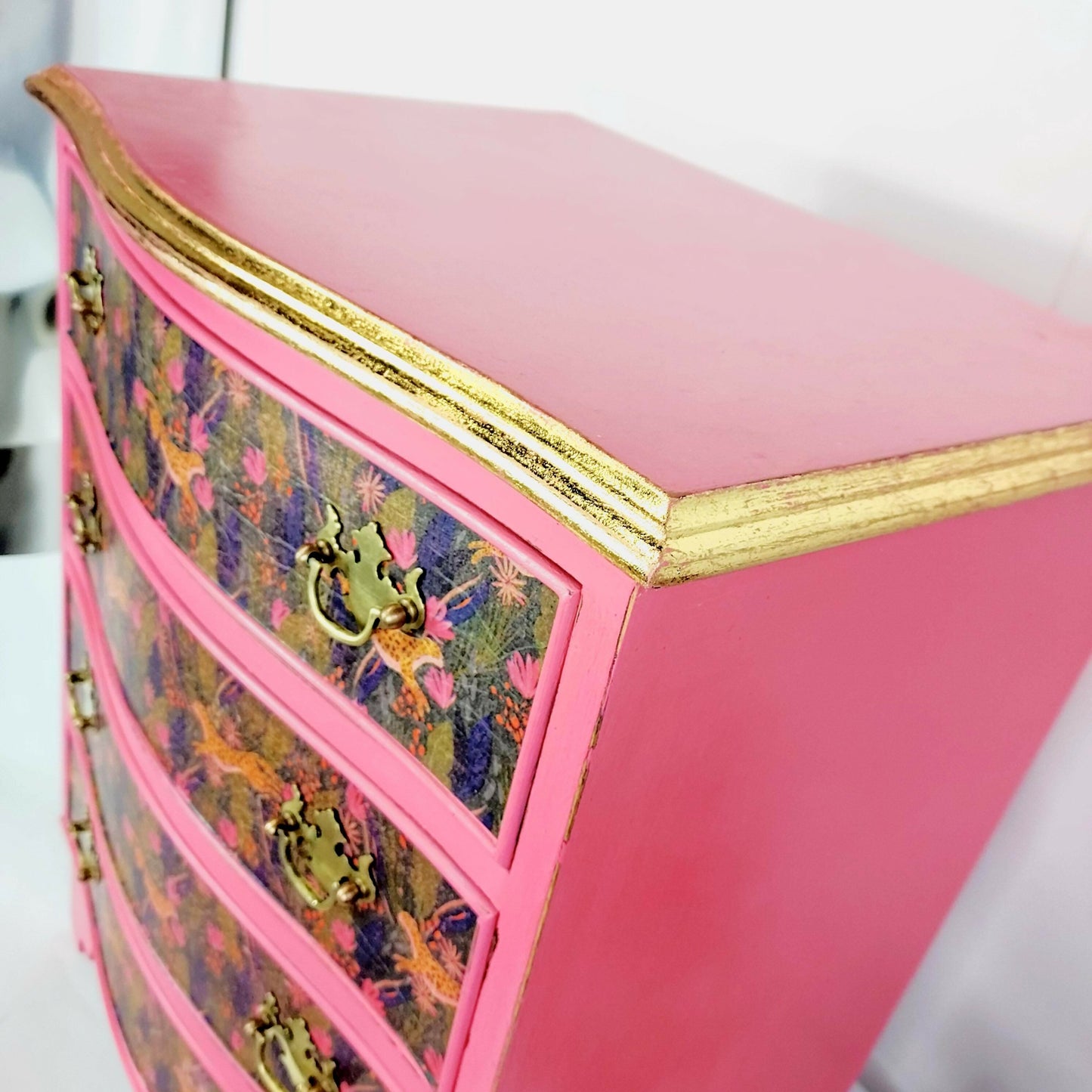 Beautiful pink hand painted chest of drawers