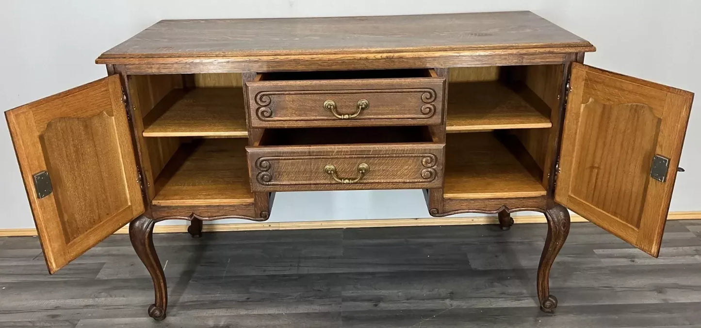 Cabinet Vintage French Louis XVI Style TV stand Desk Oak Sideboard LOT 4516