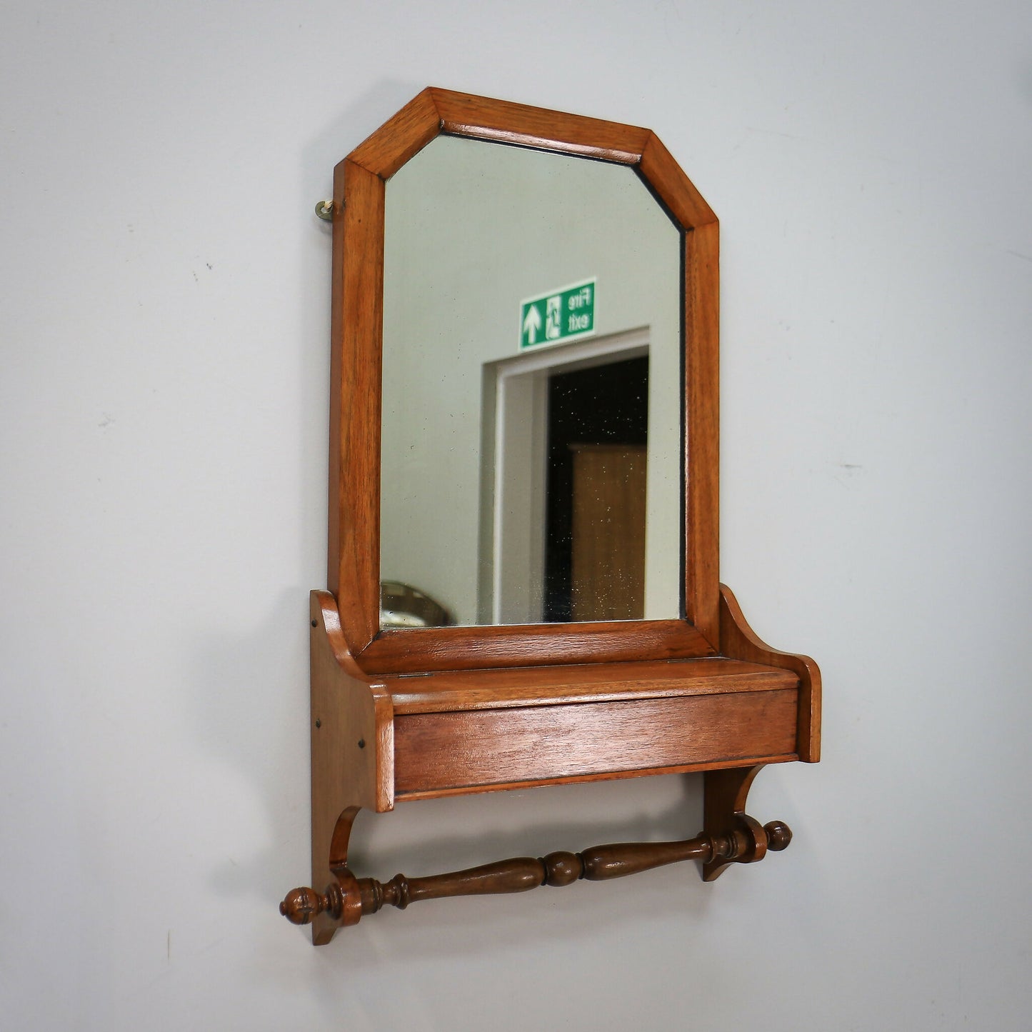Arts and Crafts Bathroom Wall Mirror with Towel Rail and Box