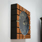 Wall Clock Mid Century Retro Waffle Style. Wood Effect Quartz Clock