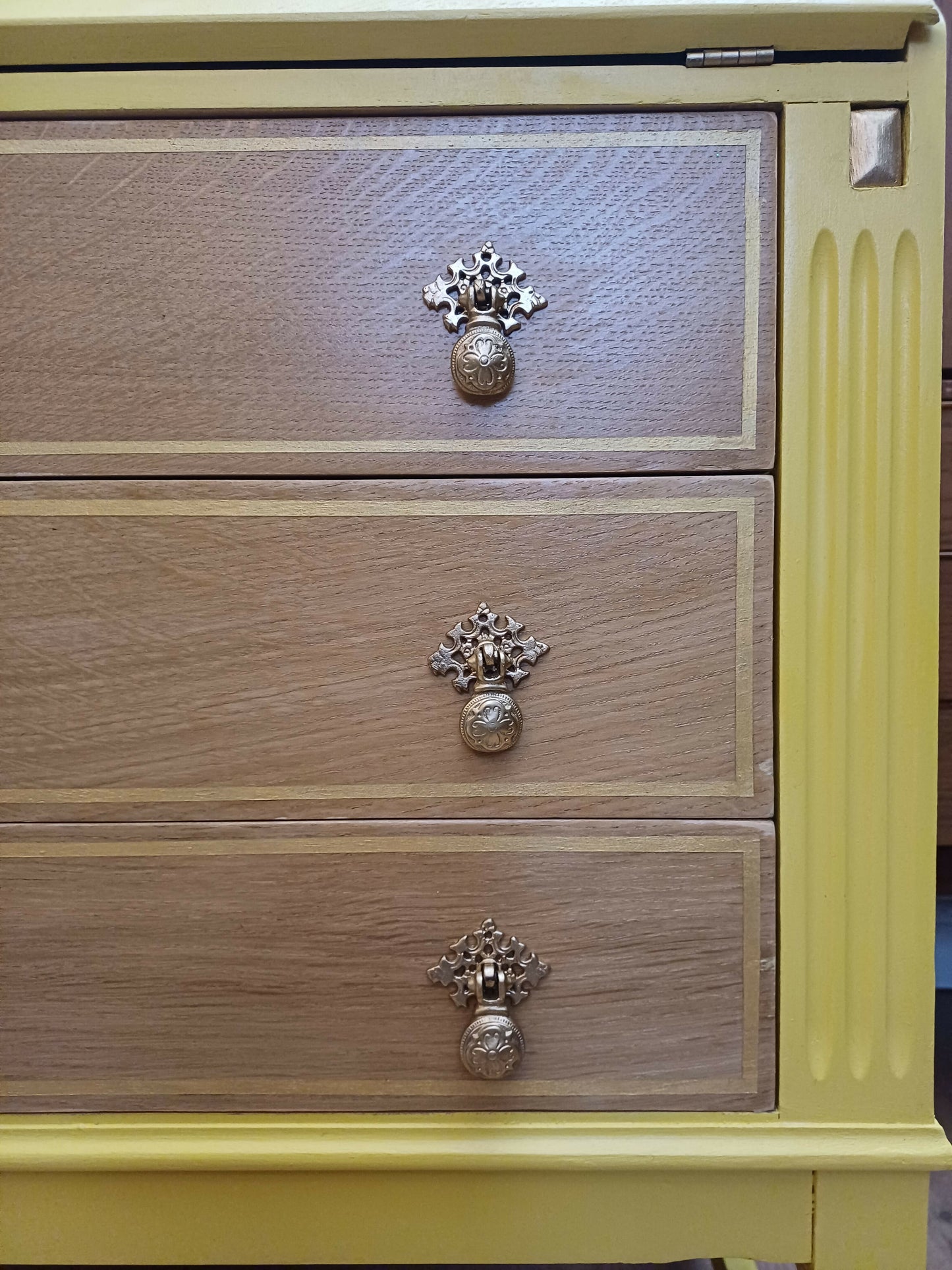 Vintage Bureau painted Yellow (commission for CAROLINE)