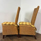 Pair Of Contemporary Wicker Back High Back Dining Chairs
