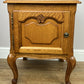 Bedside Table Vintage French Louis Style Oak Nightstand Carved Cabinet LOT 6305