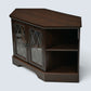 Corner TV Video Stand Leaded Glass Doors Media Player Shelf FREE* UK Delivery