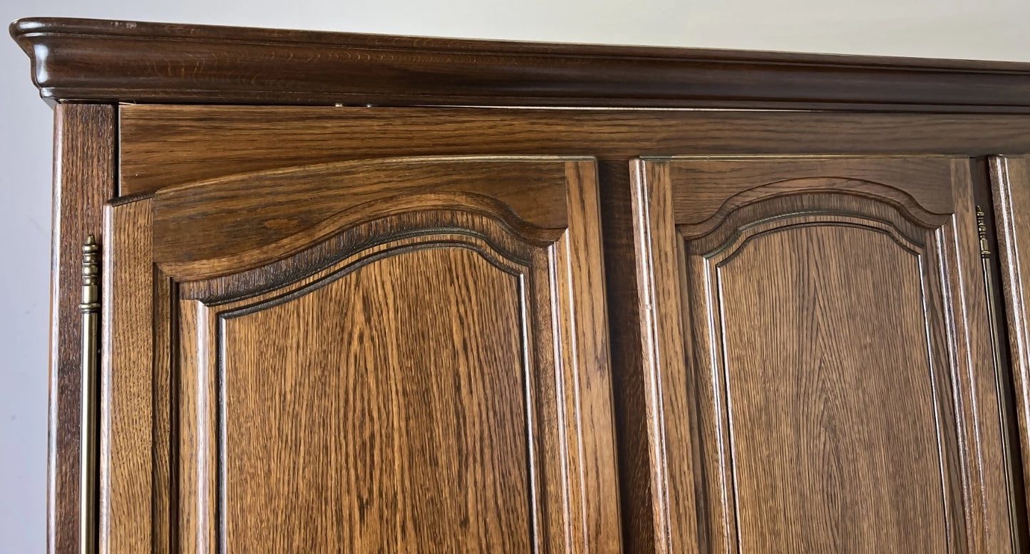 Wardrobe Vintage French Style Five Door Carved Armoire Cabinet LOT 6130
