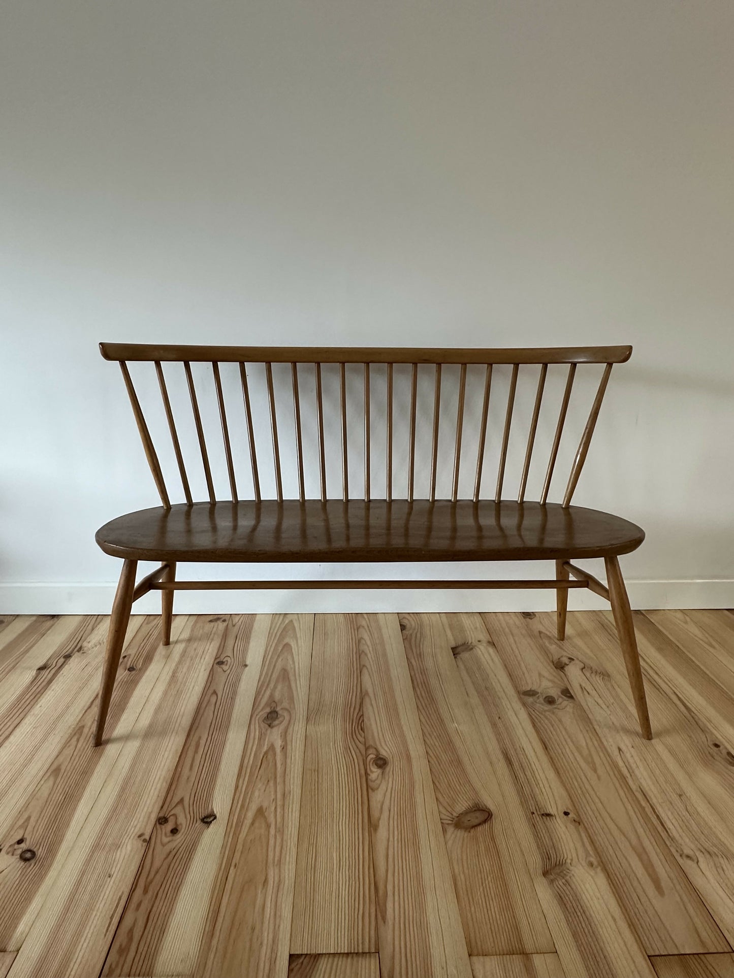 Vintage Ercol Love Seat Model 450 Ercol Natural Finish Elm