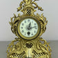 Clock Vintage French Style Brass Ornate Mantel Clock with Key LOT 6474