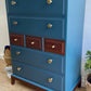 Stag Minstrel Chest of 7 Drawers upcycled in two tones Midcentury Modern