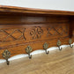 Coat Rack Vintage French Oak Wall Mounted 6 Hooks Carved Rack Hanger LOT 6208
