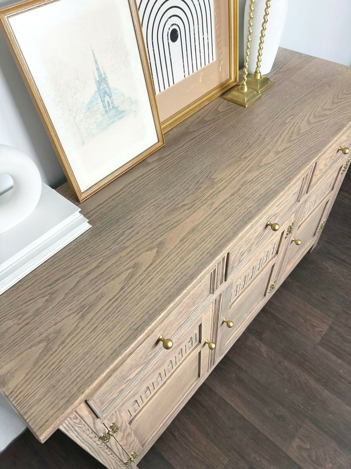 Light Wood Vintage Boho Rustic Sideboard