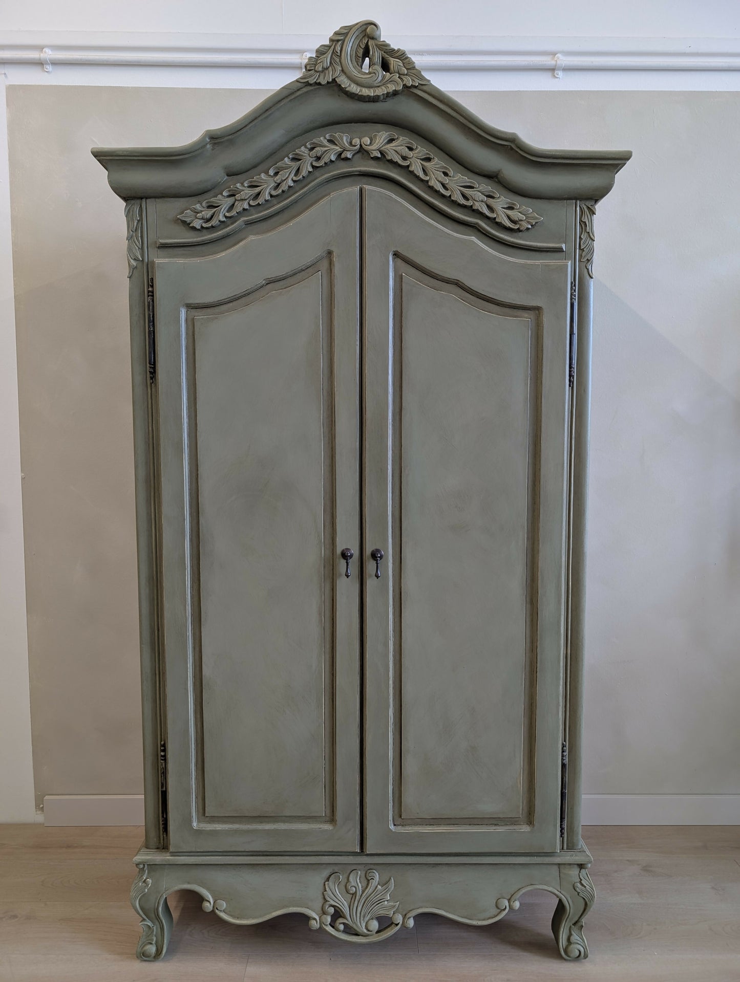 Vintage French Armoire Wardrobe | Hand Painted Double Wardrobe | Ornate French Bedroom Furniture