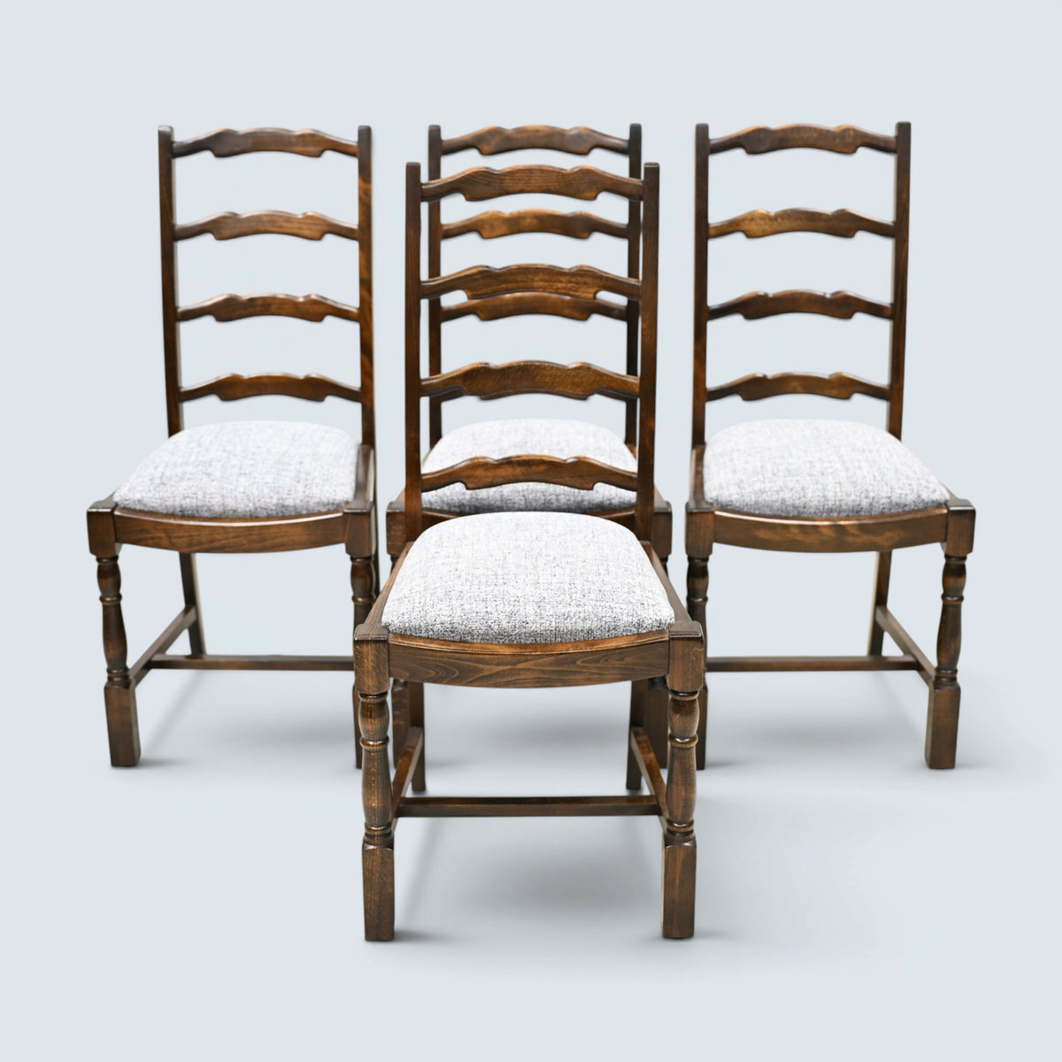 4 Webber Ladderback Dining Chairs with Grey Cushion Pads FREE UK Delivery*