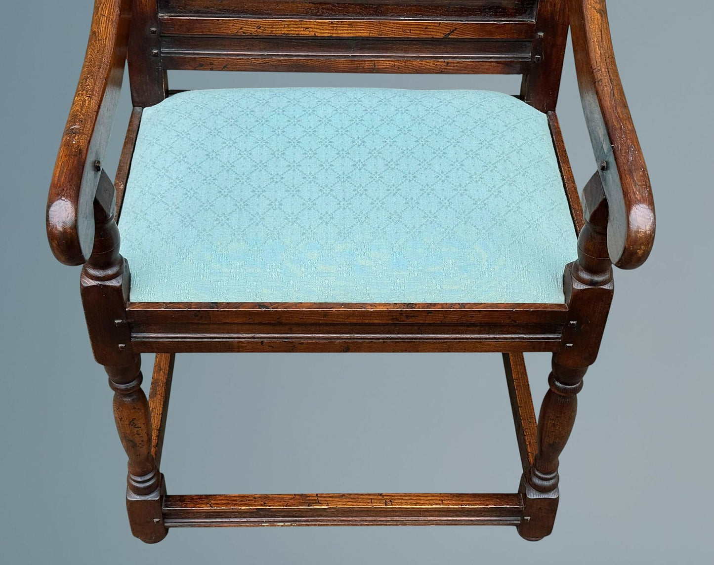 Set of Six Oak Dining Chairs 4+2