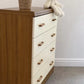 Vintage Teak Cream Bedroom Tallboy Chest Mid Century Drawers Nursery Storage