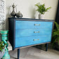 Mid Century Chest of Drawers Hand Painted Blue