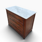 Antique Flame Mahogany Louis XVI Style Marble Top chest of drawers