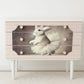 Pink Nursery Chest of Drawers – Bunny Ballerina Dresser, Upcycled MCM Kids Storage, Whimsical Baby Girl Bedroom Furniture