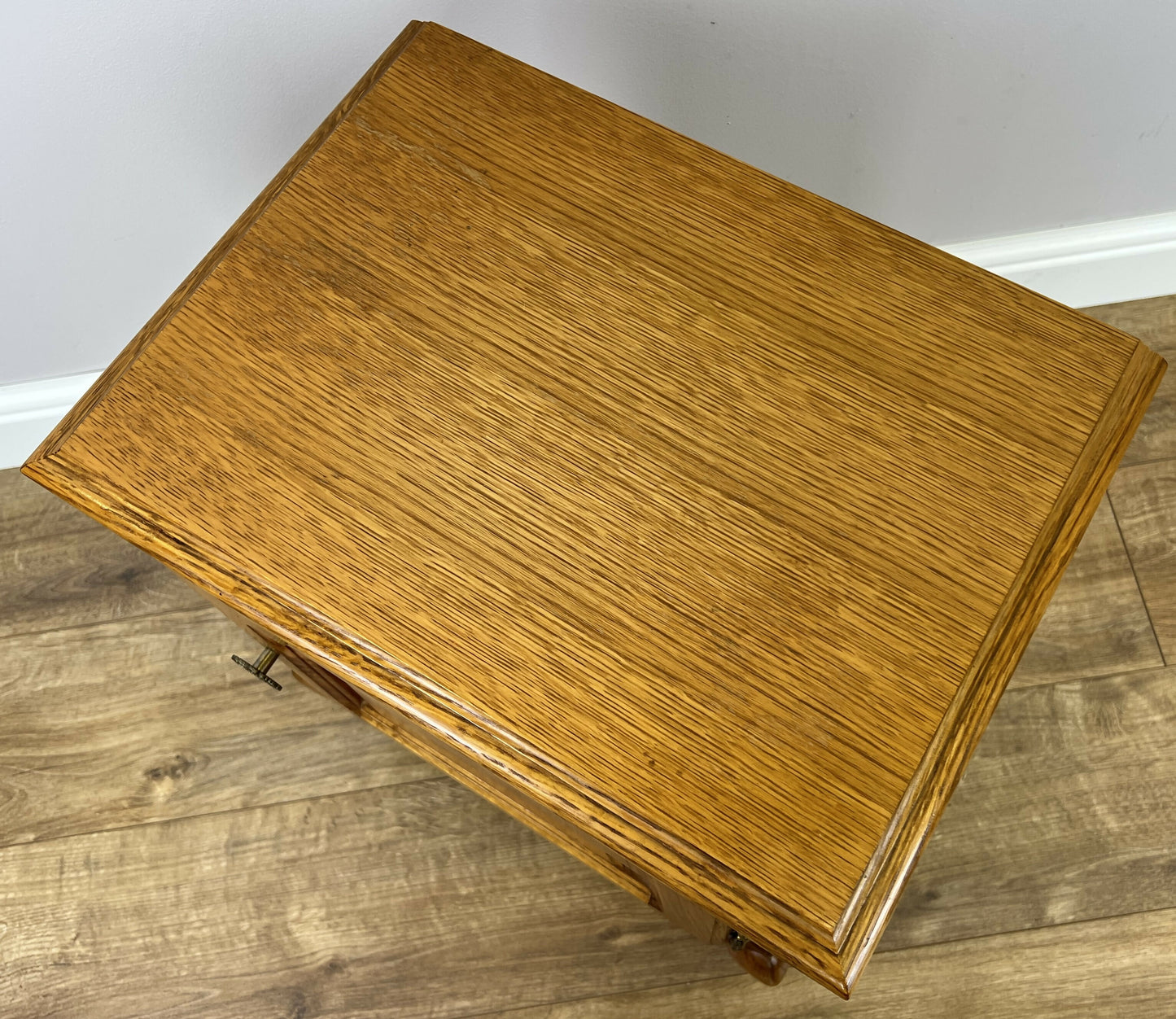 Pair of Bedside Tables Vintage French Louis Oak Nightstands Cabinets LOT 6295