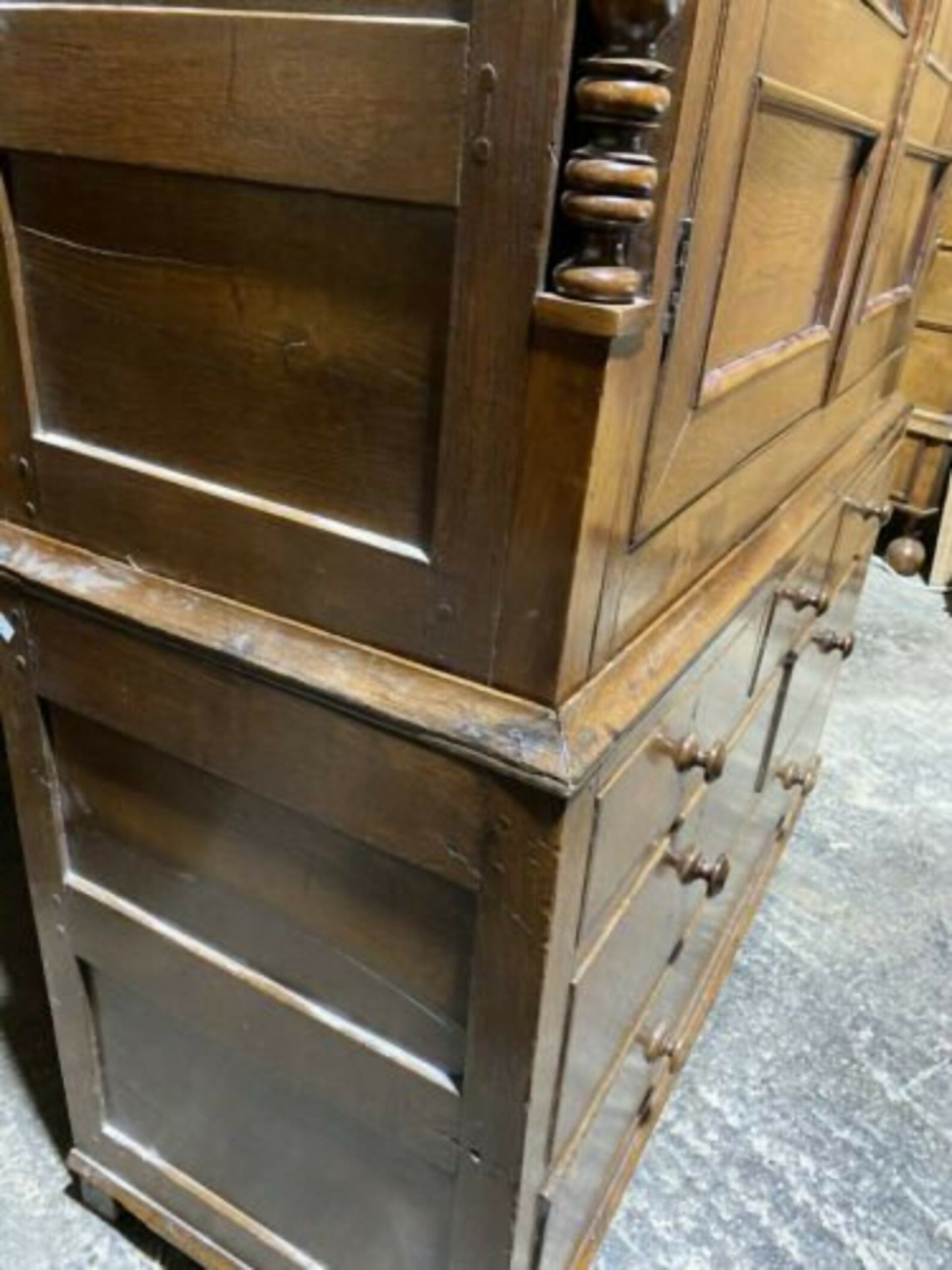 Antique George III Oak & Yew Press Housekeeper’s Cupboard