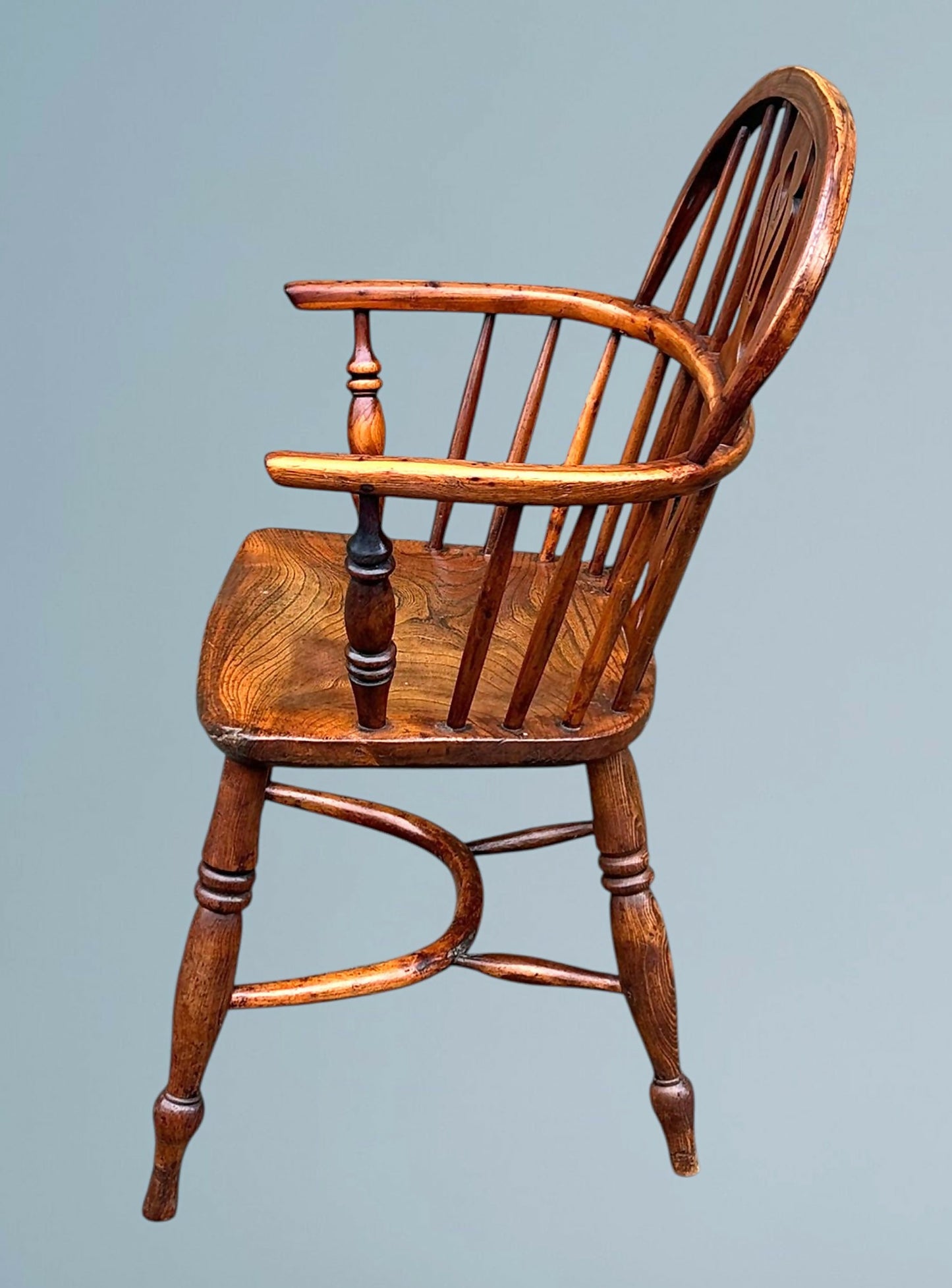 Yew Wood Windsor Armchair 19th Century Yew