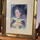 Original oil painting of woman in gilt frame by artist ‘Roy Freeman’.0