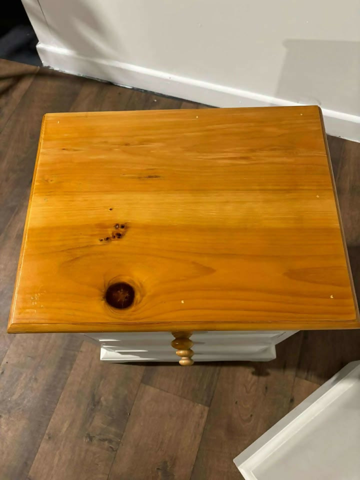 Pair Of Contemporary Painted Pine Bedside Cabinets