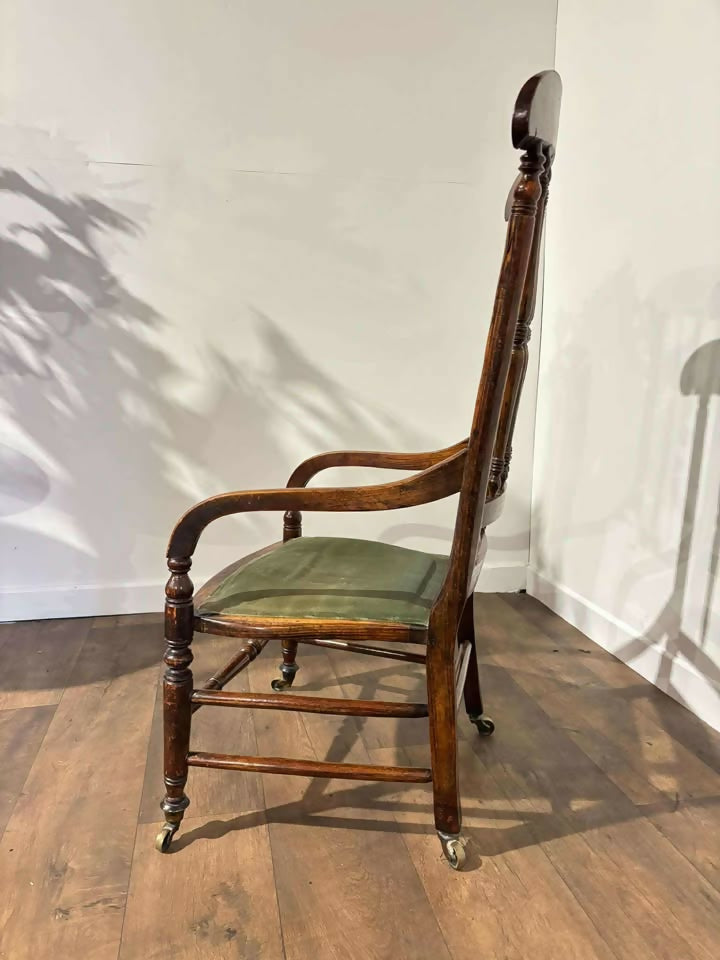 Edwardian Beech Armchair With Faux Rosewood Finish