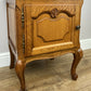 Bedside Table Vintage French Louis Style Oak Nightstand Carved Cabinet LOT 6305