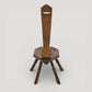 Vintage Spinning Wheel Chair Carved Oak Seat Spinning Stool FREE UK Delivery*. SBR11094/2710E