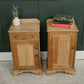 Pair Vintage Pine Bedside Cupboards Tables - Pot Cupboards - SKU 206 207