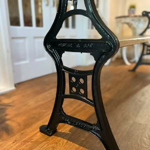 Reversible Fully Restored Railway Tram Garden Bench Cast Iron with Oak Wood, Victorian