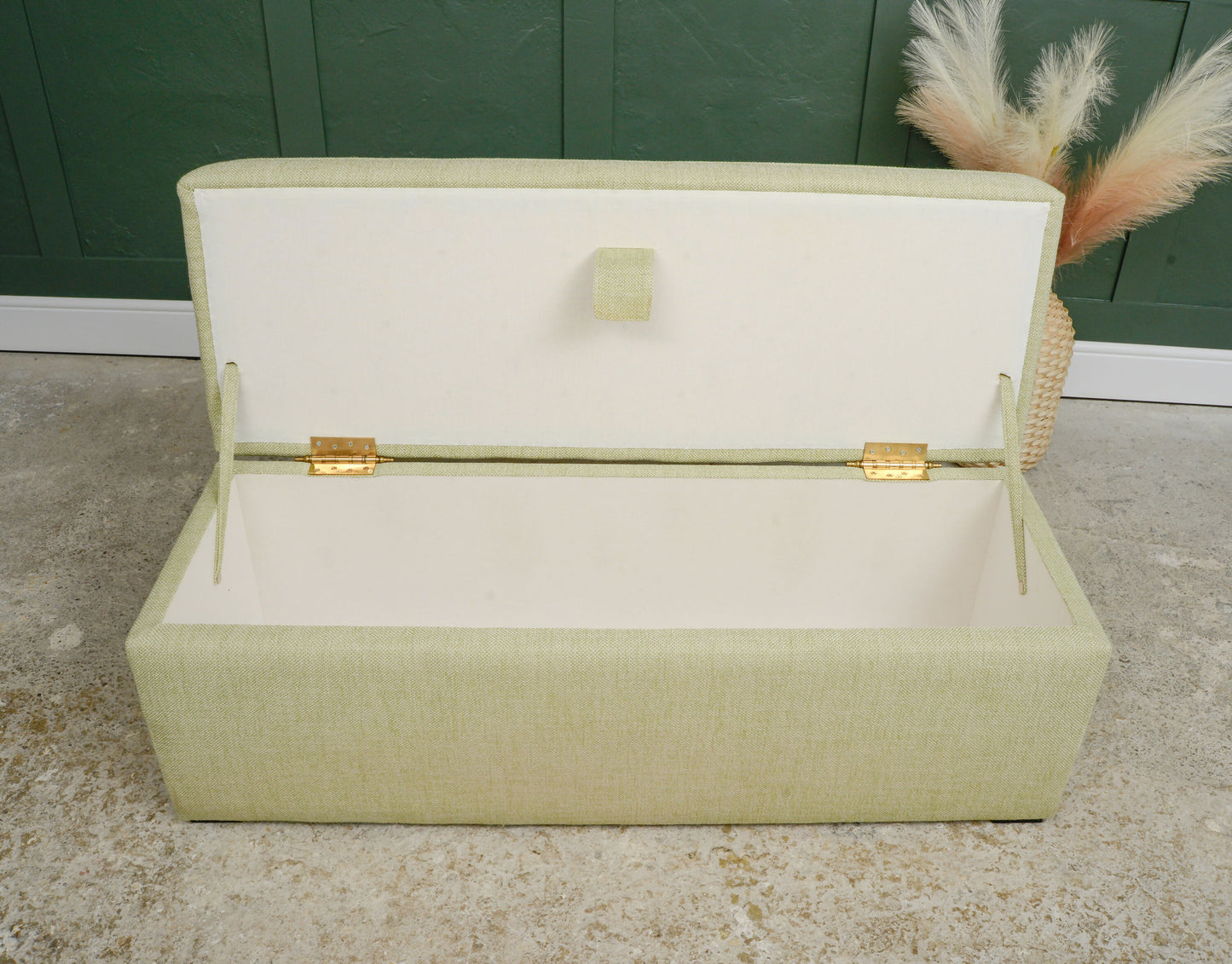 Green Upholstered Ottoman Bench Blanket Box By Sofa.com