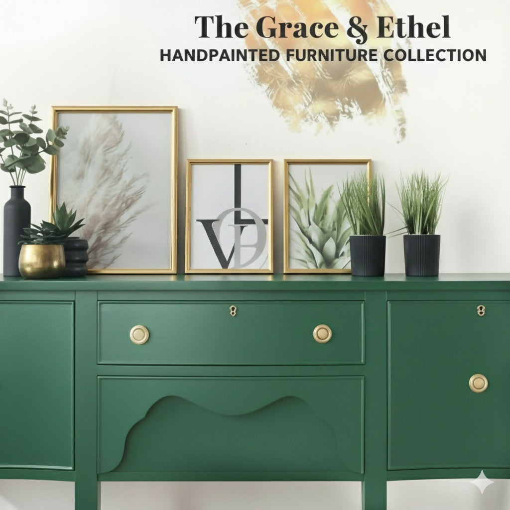 Serpentine green sideboard