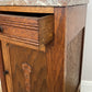 Bedside Table Antique French Style Oak Carved Marble Top Cabinet LOT 6602