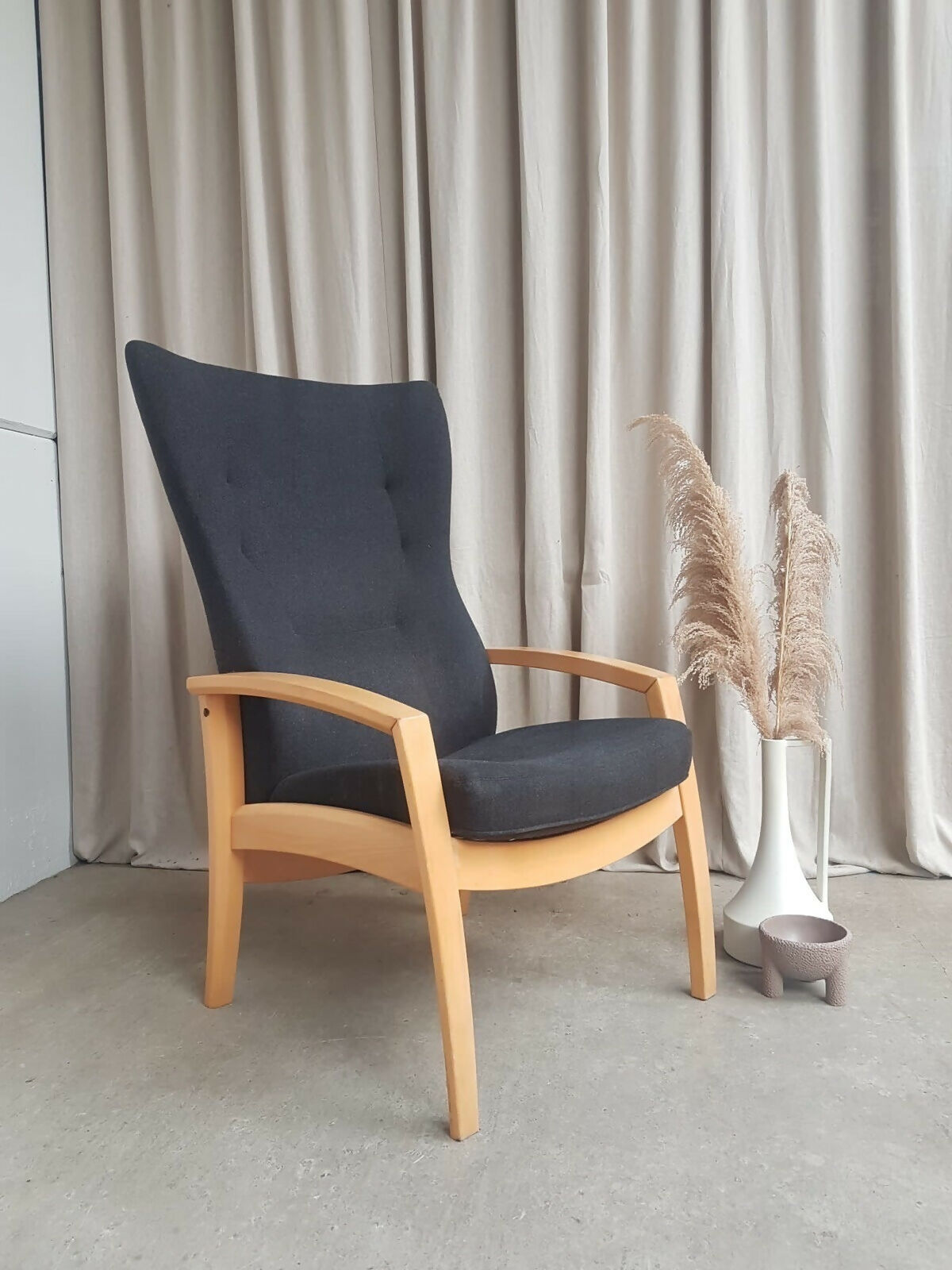 Vintage Mid Century Design Danish Beech Recliner Chair Farstrup Scandi Retro R266