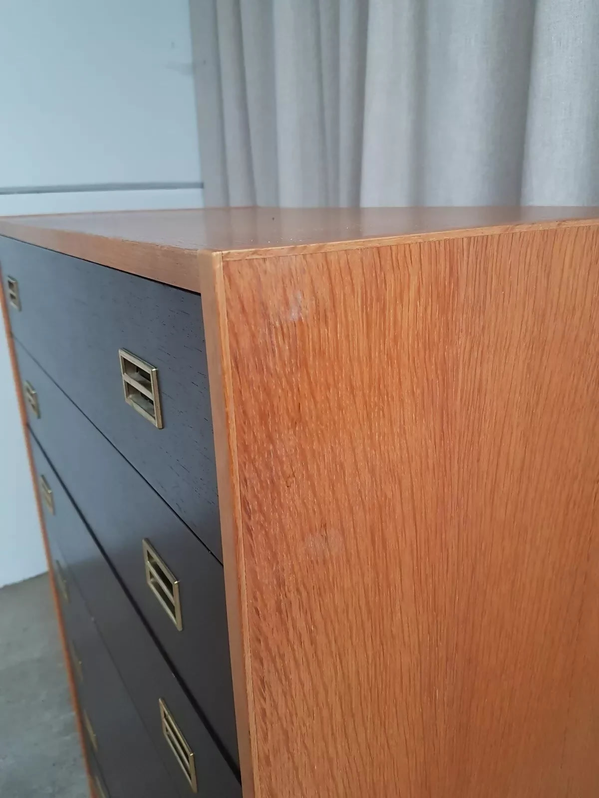 Vintage Mid Century Danish Domino Mobler Scandi Tallboy Chest Of Drawers Retro R613