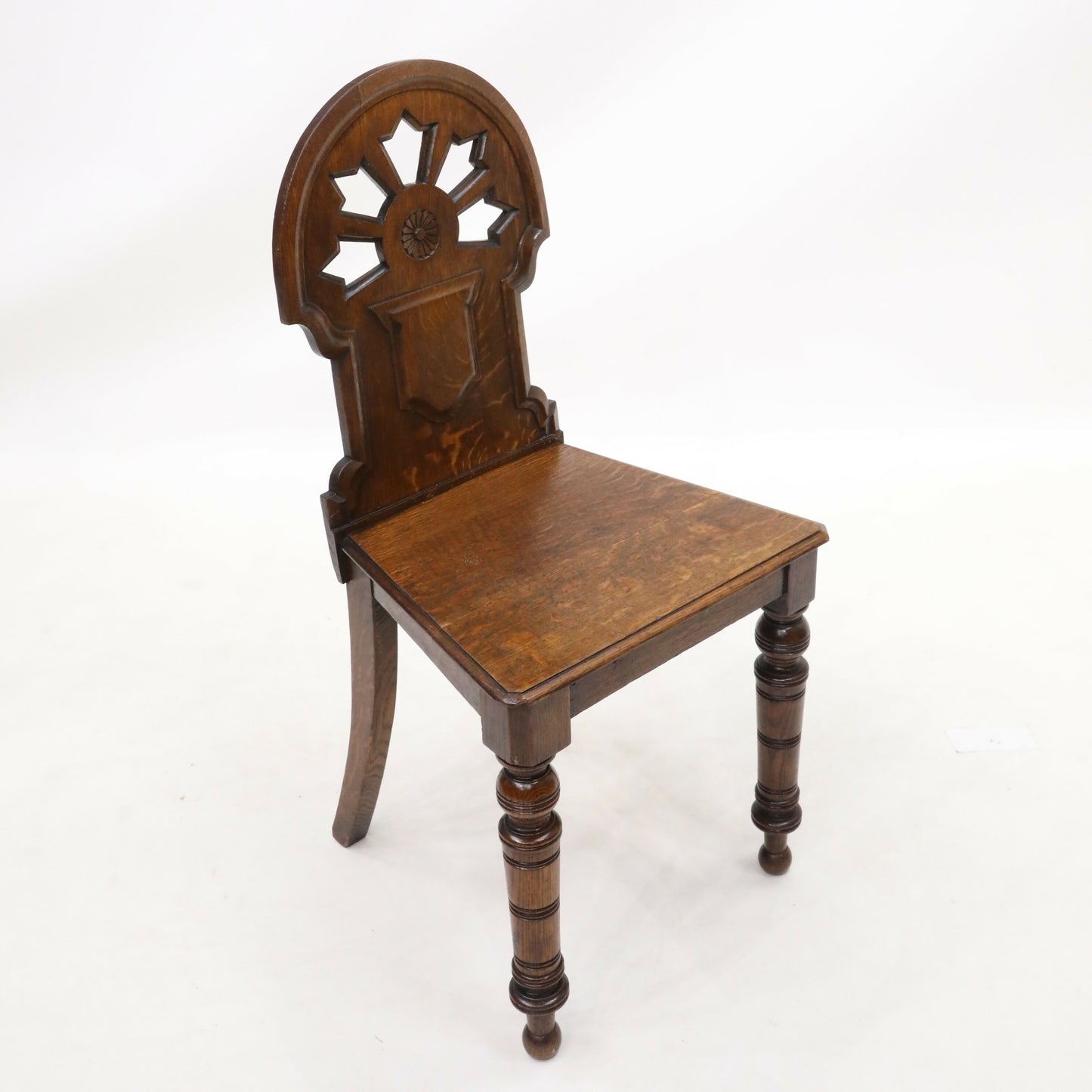 Carved Antique William IV Hall/Bedroom Chair Quartersawn Oak FREE Delivery. SBR9796/1211D