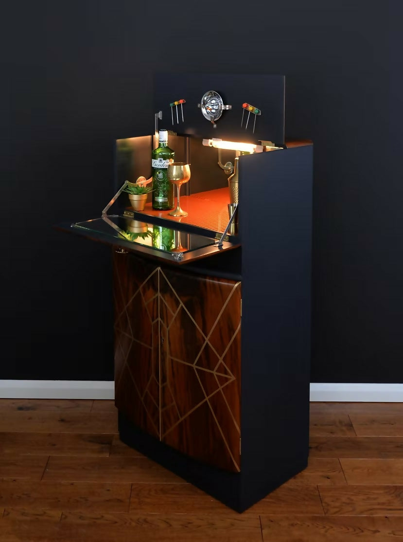 "Kikko" Art Deco Cocktail Cabinet, Vintage 1950s Drinks Cabinet