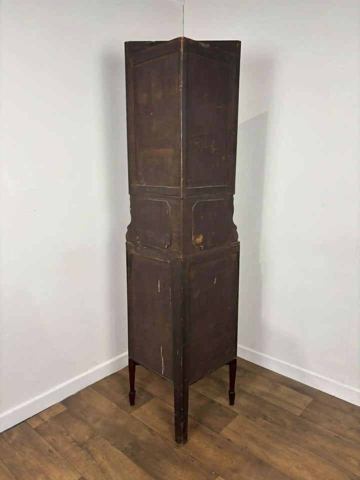 Edwardian Mahogany Inlaid Glass Fronted Corner Cabinet