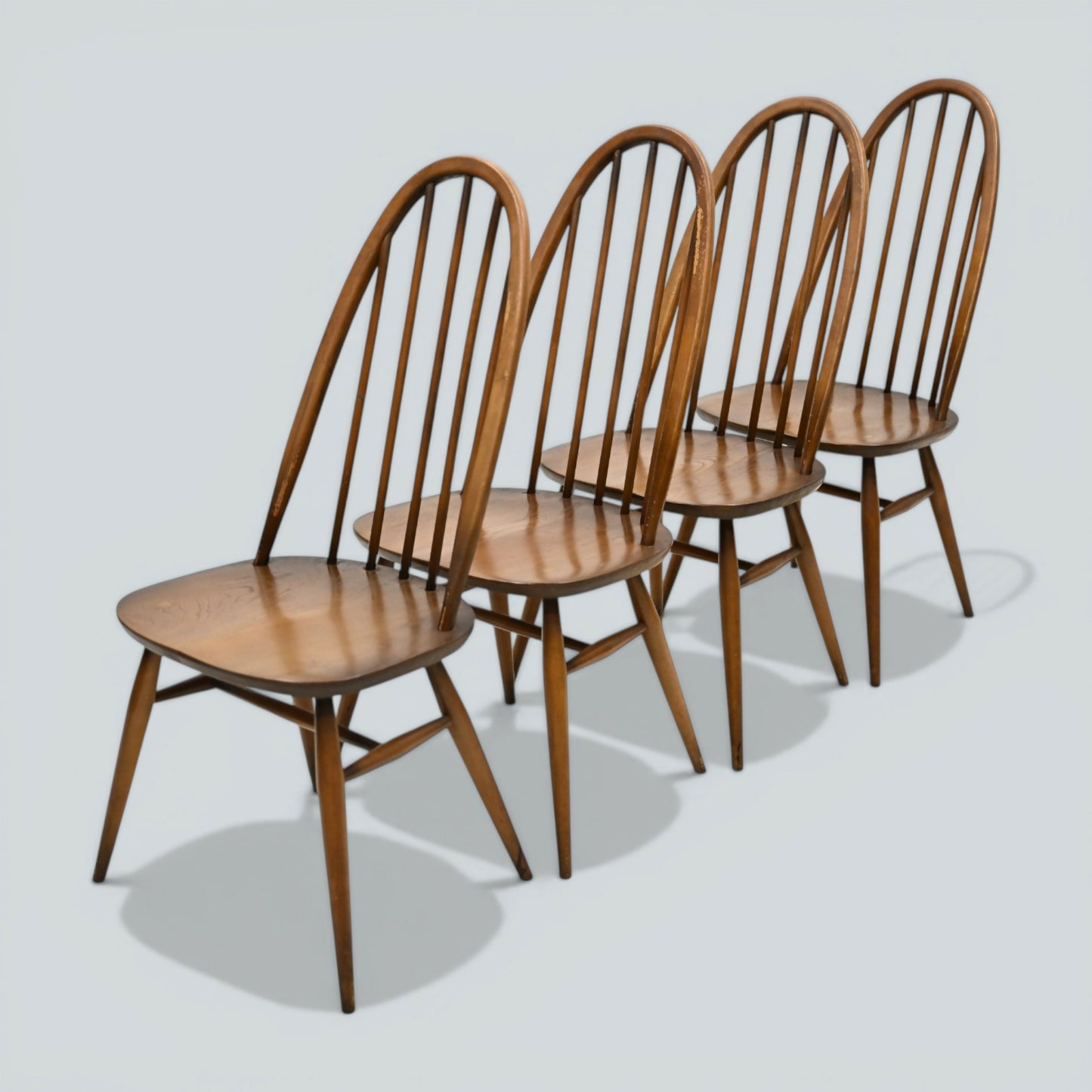 4 Ercol Dining Chairs Windsor Quaker Golden Dawn Vintage 1970s FREE UK Delivery